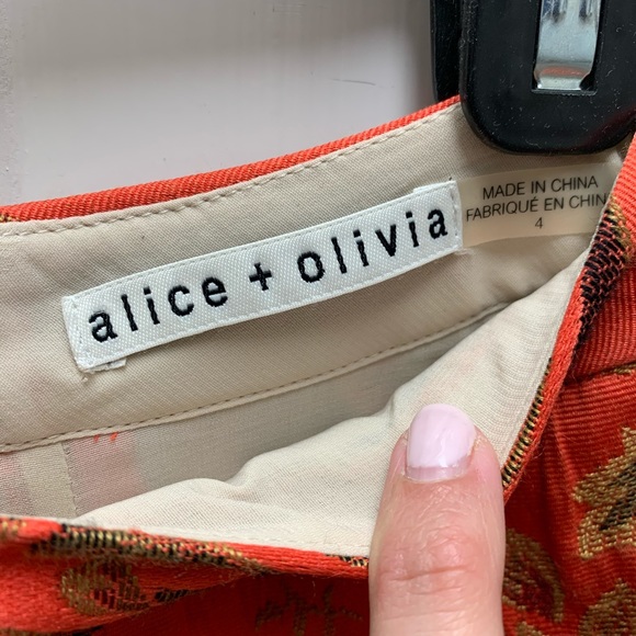 Alice and Olivia Orange Mini Skirt Size 4 - Picture 3 of 3